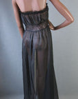 back view, sheer black 50s nightgown