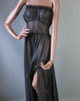 1950s strapless semisheer night gown