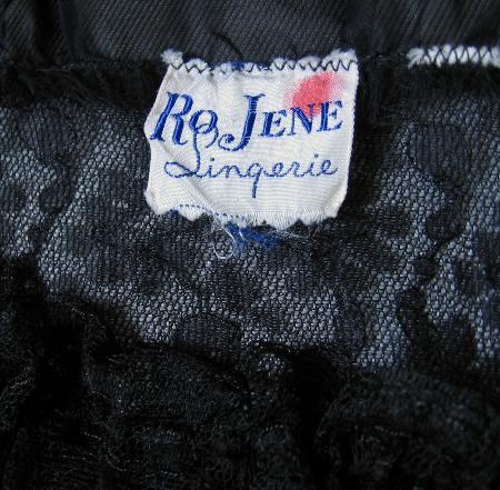 50s sheer nightgown label, Ro Jene Lingerie