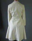 Women's 70s Trench Coat Mod Vintage Spy Girl White Ultra Suede Medium Samuel Robert VFG