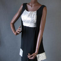 1960s Little Black Dress LBD with silvery bodice