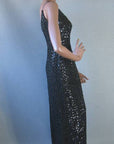 side view, Supremes dress 60s vintage sequinned