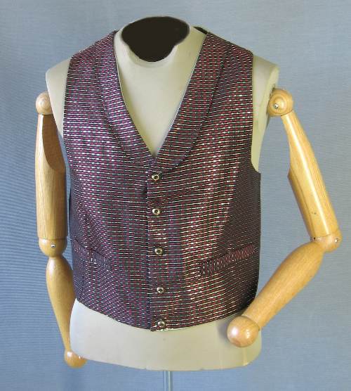 50s vintage sparkly festive vest with shawl collar