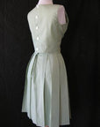 Women's Vintage 60s Crop Top Skirt Suit Mad Men Skirt Set Pleated Small VFG