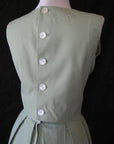 Women's Vintage 60s Crop Top Skirt Suit Mad Men Skirt Set Pleated Small VFG