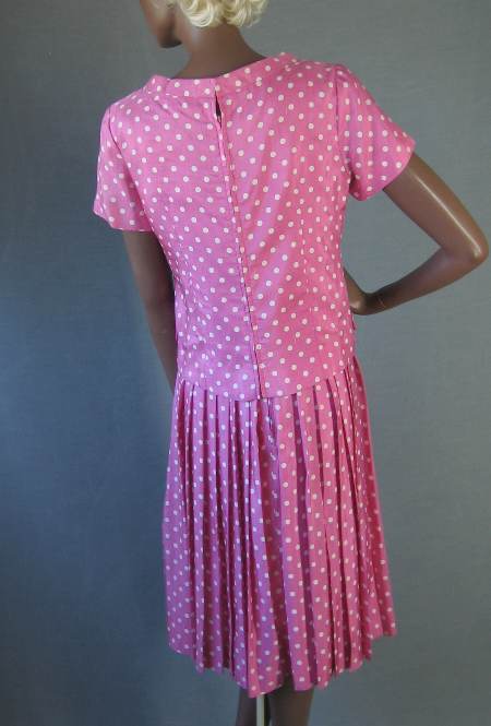 back view, Suzy Perette drop waist polka dot dress