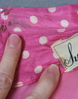 50s Polka Dot Dress Vintage Pink 60s Popover Top Suzy Perette Small to Extra Small VFG