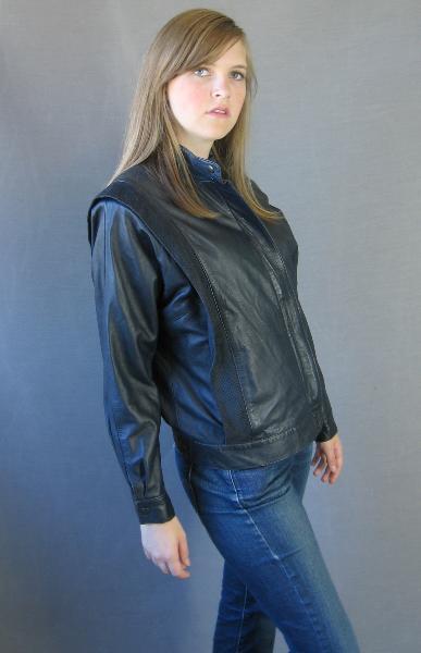 another view, 80s cafe racer leather jacket