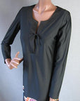 bodice, Asian style tie neckline Tori Richard