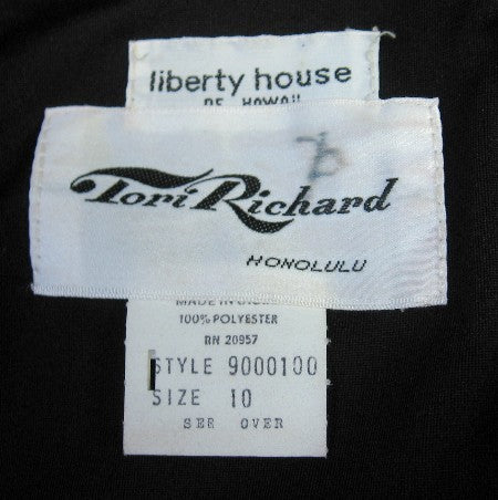 70s maxi dress label, Tori Richard Honolulu, Liberty House of Hawaii