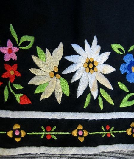 close up, small stain on white embroidery