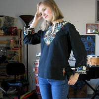 1970s vintage cottagecore embroidered Boho blouse 