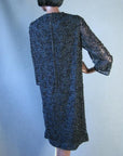 Women's 60s Cocktail Dress Vintage Fully Beaded Elsie Tu Hong Kong Medium VFG