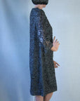 Women's 60s Cocktail Dress Vintage Fully Beaded Elsie Tu Hong Kong Medium VFG