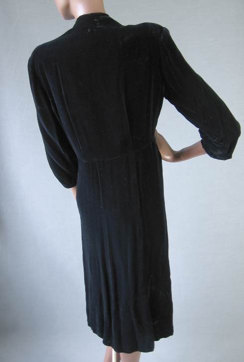 back of 40s velvet Little Black Dress