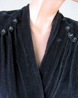bodice of 40s vintage velvet party dress