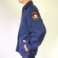 50s Mens Gab Rockabilly Jacket Vintage Casual Navy Blue Work Medium to Large VFG