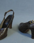 40s 50s vintage faux alligator heels