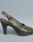 1940s vintage platform slingback heels