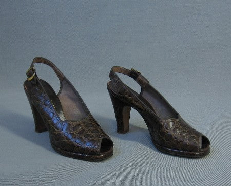 vintage 1950s platform peeptoe heels