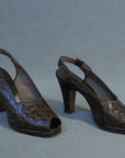 vintage 1950s platform peeptoe heels