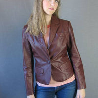 1970s tiny fit leather blazer jacket