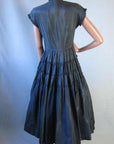back view, 50s party dress with tiered full skirt