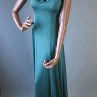 1970s emerald green long maxi dress
