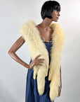 30s Vintage Arctic White Fox Fur Stole Double Pelt Bridal Fur VFG