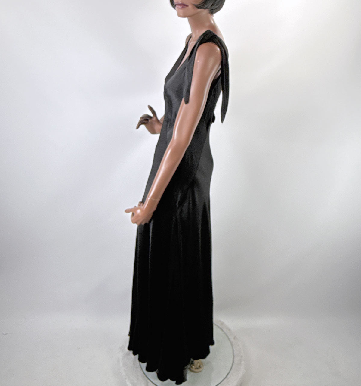 Early 30s Evening Gown Bias Cut Long Vintage Dress Black Old Hollywood Small VFG Early 30s Evening Gown Bias Cut Long Vintage Dress Black Old Hollywood Small VFG