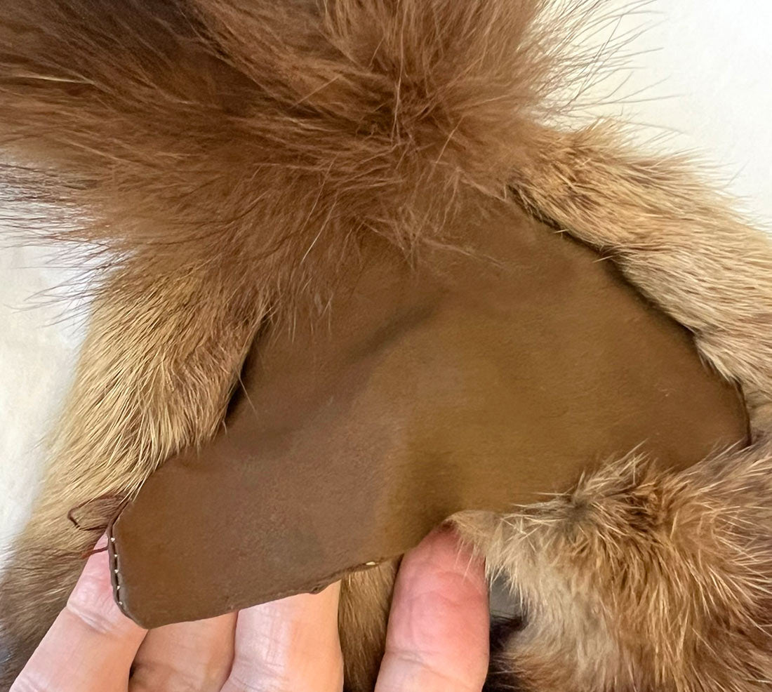 Vintage Fur Pelt Stole Wrap Shawl Brown Marten or Mink 3 Pelts VFG