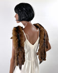 Vintage Fur Pelt Stole Wrap Shawl Brown Marten or Mink 3 Pelts VFG