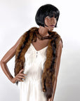 Vintage Fur Pelt Stole Wrap Shawl Brown Marten or Mink 3 Pelts VFG