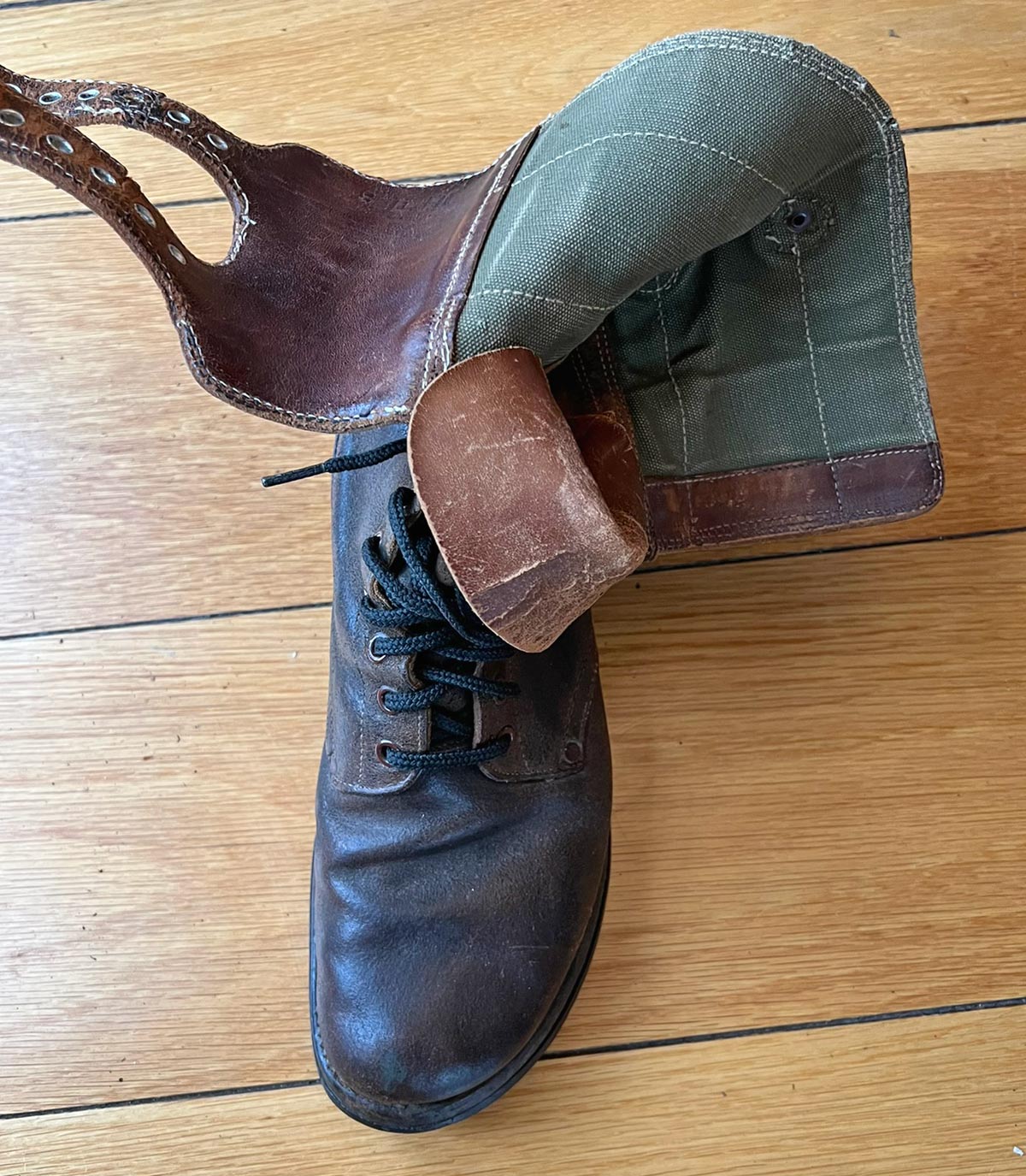 M43 Men's Vintage Army Boots Double Buckle WW2 40s 9D