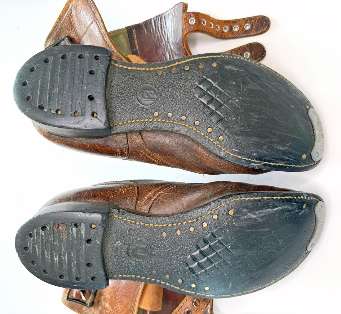 M43 Men's Vintage Army Boots Double Buckle WW2 40s 9D