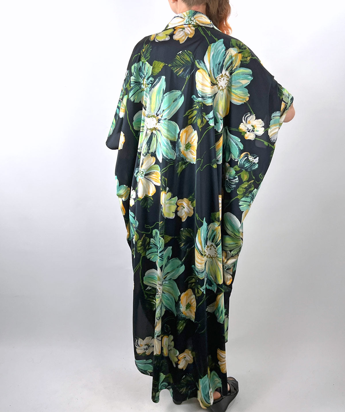 70s Caftan Vintage Mega Floral Jersey Alice of California VFG