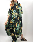 70s Caftan Vintage Mega Floral Jersey Alice of California VFG