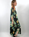 70s Caftan Vintage Mega Floral Jersey Alice of California VFG