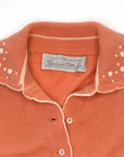 Vintage 50s Cashmere Pullover Sweater Henley Collar M/L Altmann Peach VFG