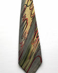 Wide 40s Vintage Necktie Hand Painted Tie Dramatic Signed Allan California VFG