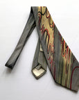 Wide 40s Vintage Necktie Hand Painted Tie Dramatic Signed Allan California VFG