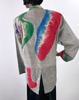 80s Unisex Jacket Wearable Art Oversize Extreme Vintage Punk New Wave Painted Brushstrokes VFG