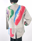 80s Unisex Jacket Wearable Art Oversize Extreme Vintage Punk New Wave Painted Brushstrokes VFG