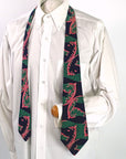 40s Wide Necktie Op Art Vintage Escher-Style Horses Novelty Print Barney's Chicago VFG
