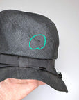 Vintage 20s Hat Deep Cloche Brim Black Straw M/L Beresford VFG