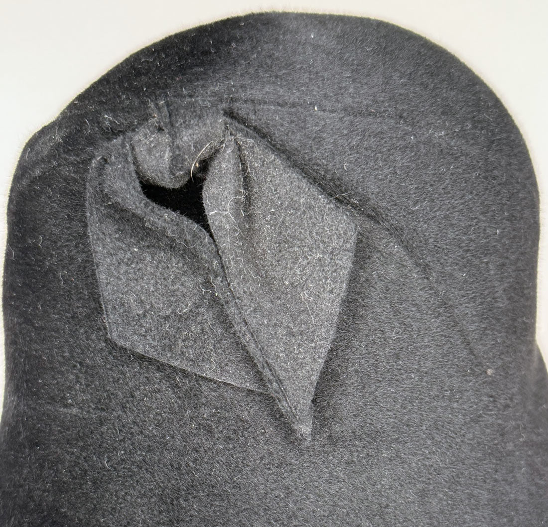 20s Tucked Cloche Hat Vintage Flapper Narrow Brim Large VFG