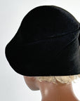 20s Tucked Cloche Hat Vintage Flapper Narrow Brim Large VFG