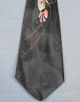 50s Vintage Atomic Print Neck Tie Black Pink Brent Montgomery Ward VFG