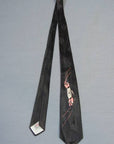 50s Vintage Atomic Print Neck Tie Black Pink Brent Montgomery Ward VFG