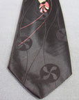 50s Vintage Atomic Print Neck Tie Black Pink Brent Montgomery Ward VFG